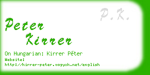peter kirrer business card
